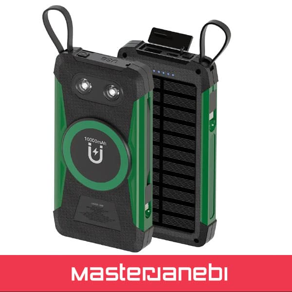 پاوربانک خورشیدی 10000 گرین لاین GNSOLTX10PBK Green Lion Solar Trex 10000mAh Power Bank PD 20W