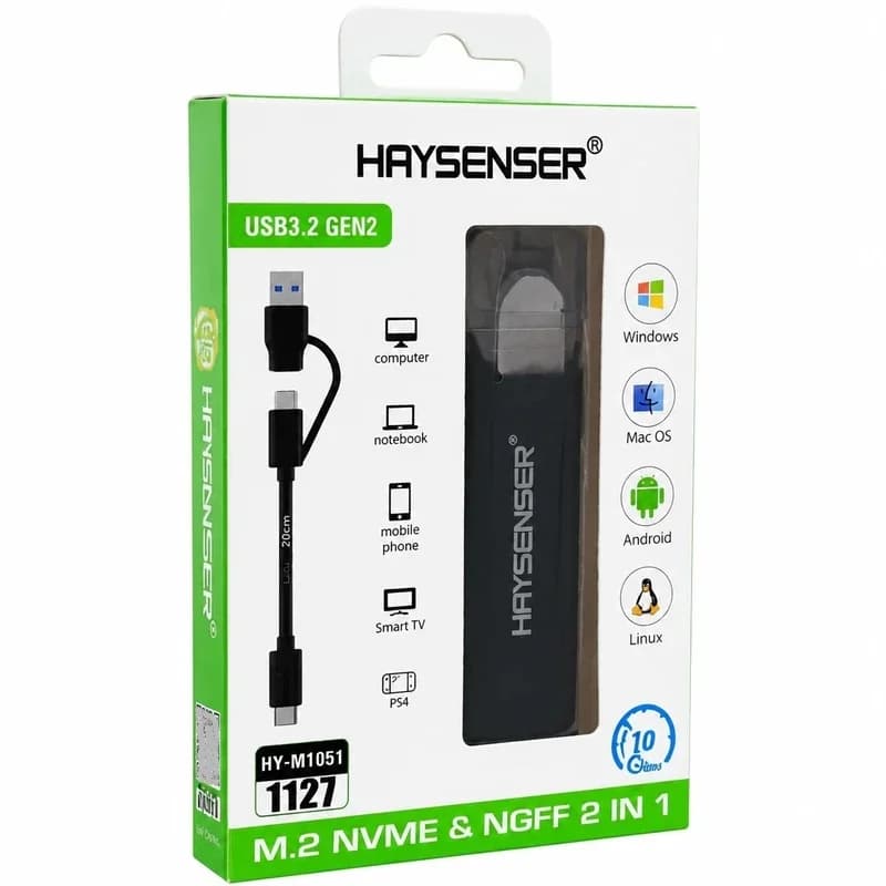 باکس هارد M.2 NVMe و NGFF هایسنسر Haysenser HY-M1051 — تصویر ۳