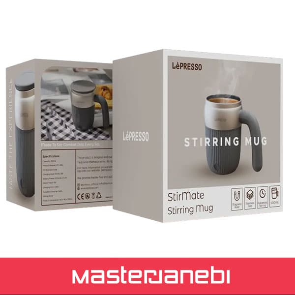 ‫ماگ همزن مغناطیسی‬ ‫LPCFFM0026 Lepresso Auto Magnetic Stirring Mug 450mL — تصویر ۳
