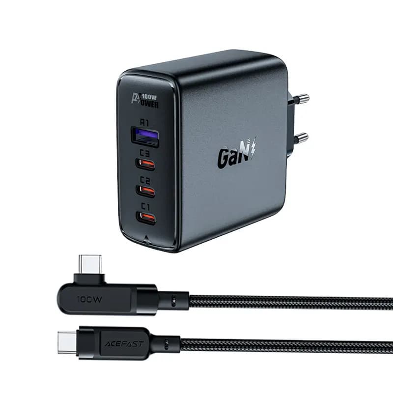 شارژر دیواری ایس فست ACEFAST A37 PD100W GaN Fast Charger توان 100 وات همراه با کابل — تصویر ۷