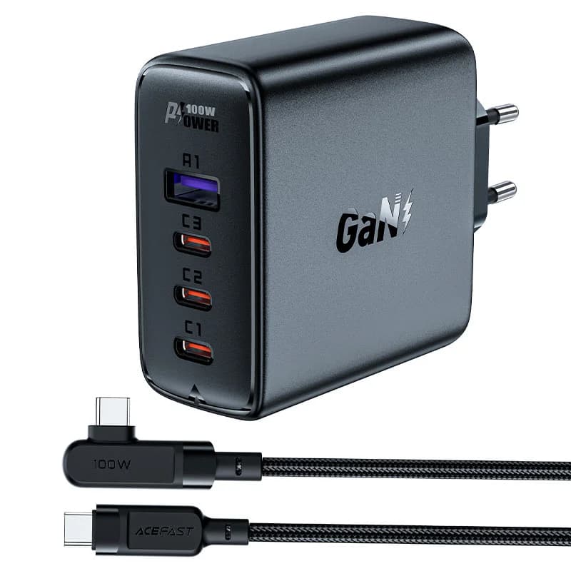 شارژر دیواری ایس فست ACEFAST A37 PD100W GaN Fast Charger توان 100 وات همراه با کابل — تصویر ۱۲