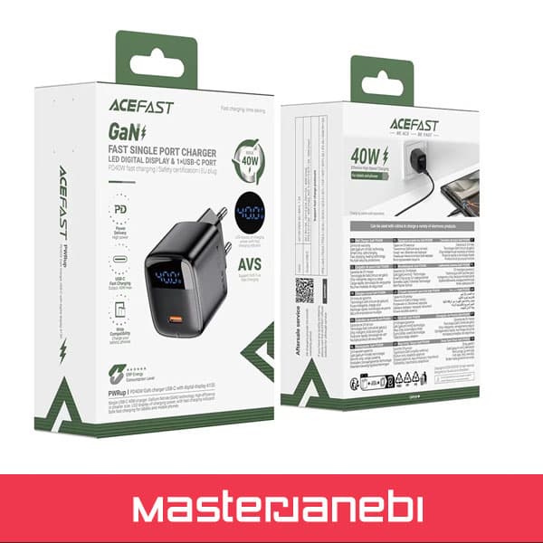 شارژر دیواری ایس فست ACEFAST A135 PD40W Fast Charger توان 40 وات — تصویر ۲