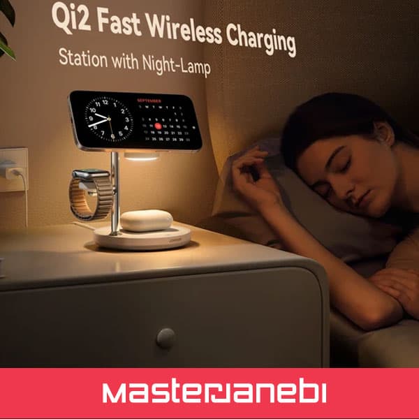 JR-W23 شارژر وایرلس توان 15W جویروم مدل‬ Qi2 4-in-1 Wireless Charger-White — تصویر ۵