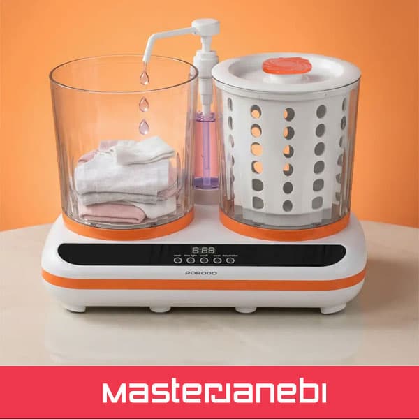 PDLFSTHP200WH ماشین لباسشویی مینی پرودو Porodo Lifestyle Launder Twin 2L Portable Mini Washing Machine — تصویر ۳