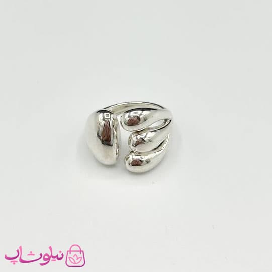 انگشتر زنانه طرح سه لاین آبکاری نقره کد 150