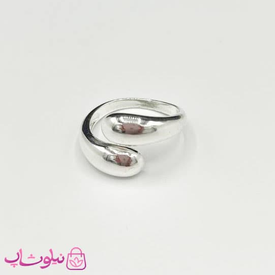 انگشتر زنانه طرح پیچ تک لاین آبکاری نقره کد 150
