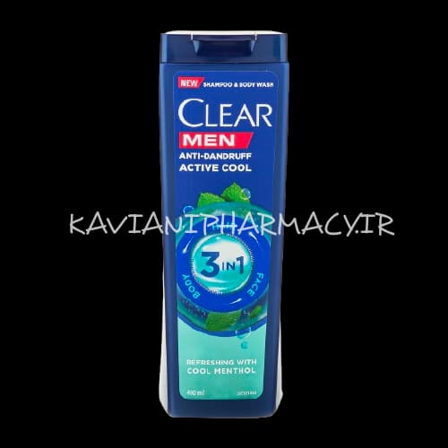 کلییر شامپو آقایان 3 در 1 نعنا مناسب انواع مو 400 میل