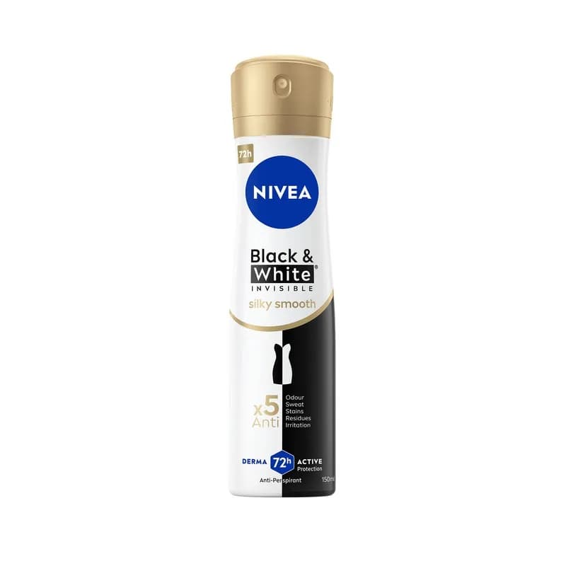 اسپری ضد تعریق زنانه نیوا NIVEA Invisible Black & White Silky Smooth