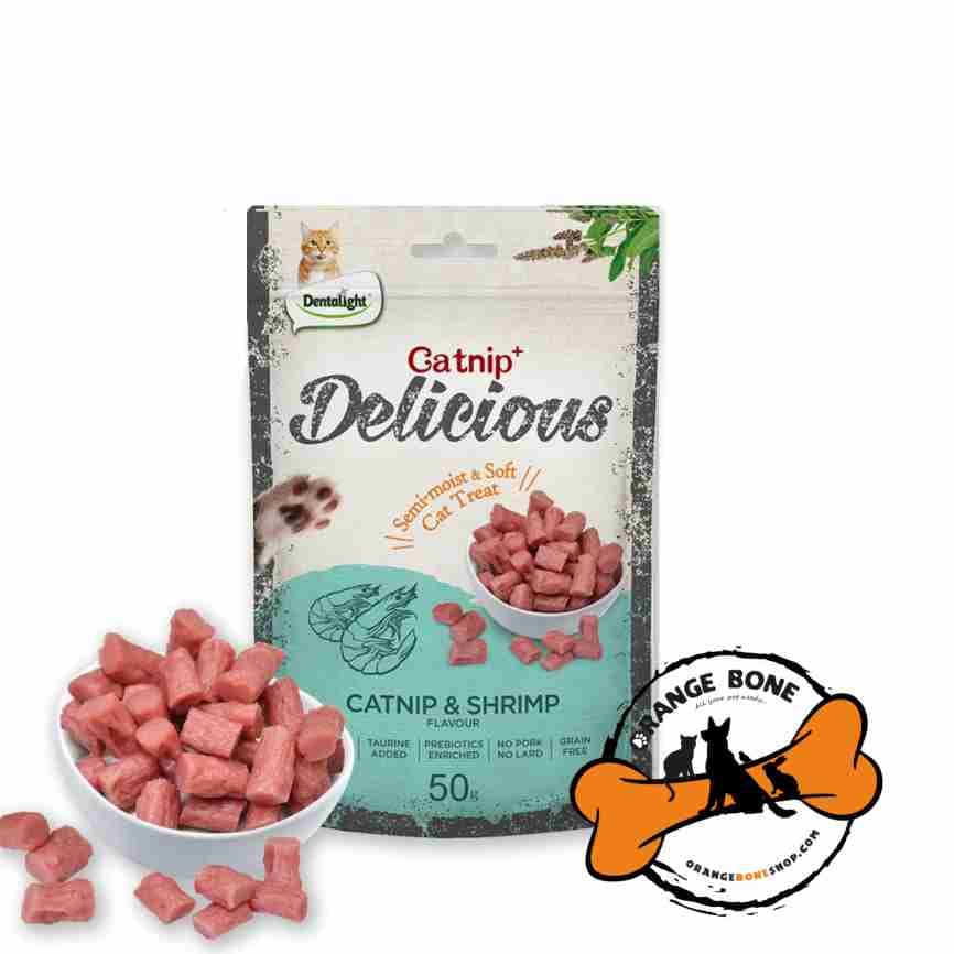 تشویقی گربه Dentalight طعم کت نیپ و میگو