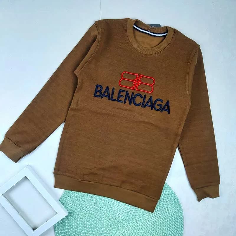بلوز پسرانه یقه گرد طرح BALENCIAGA پارچه پنبه کبریتی — تصویر ۷