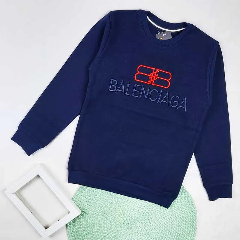 بلوز پسرانه یقه گرد طرح BALENCIAGA پارچه پنبه کبریتی — تصویر ۵