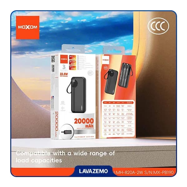 پاوربانک موکسوم مدل MX-PB190 ظرفیت 20000