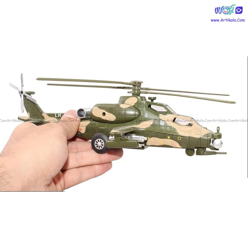 هلیکوپتر فلزی جنگی رنگ سبز کد LH839 — تصویر ۲