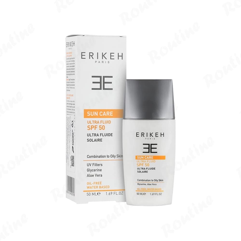 فلوئید ضدآفتاب SPF 50 بیرنگ پوست مختلط تا چرب اریکه 50 میلیلیتر — تصویر ۲