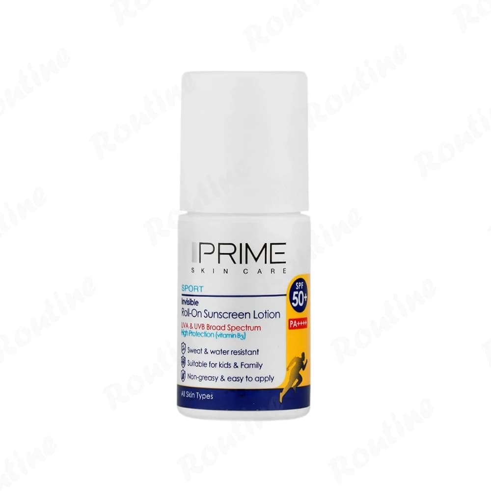 لوسیون ضدآفتاب رولی SPF 50 بی‌رنگ پرایم