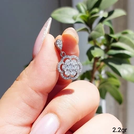 گردنبند نقره گردنبند طرح گل کدA120