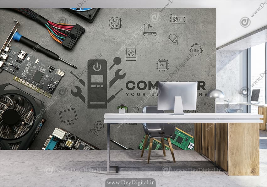 کاغذ دیواری امنیت و شبکه برای آموزشگاه کامپیوتر WA-2562