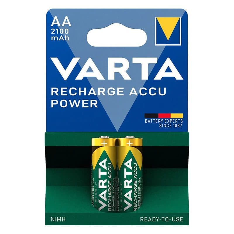 باطری قلمی قابل شارژ وارتا مدل ACCU power Ready-to-use 2100 بسته دو عددی کد 7996