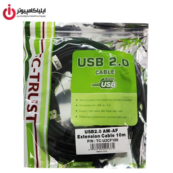 کابل افزایش USB تراست مدل TC-U2CF100 به طول 10 متر — تصویر ۲