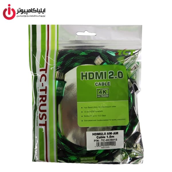 کابل HDMI نسخه 2.0 تراست مدل TC-HCB015 به طول 1.5 متر — تصویر ۳
