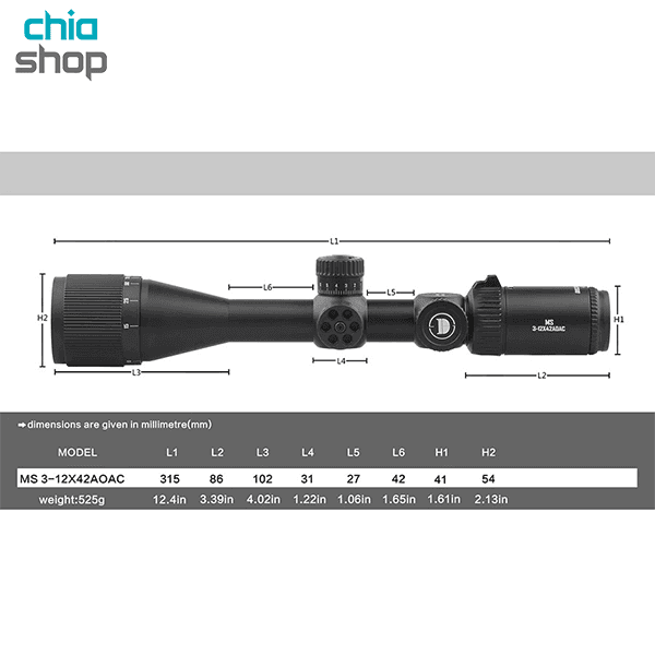 دوربین دیسکاوری مدل MS 3-12x42AOAC 25.4mm — تصویر ۴
