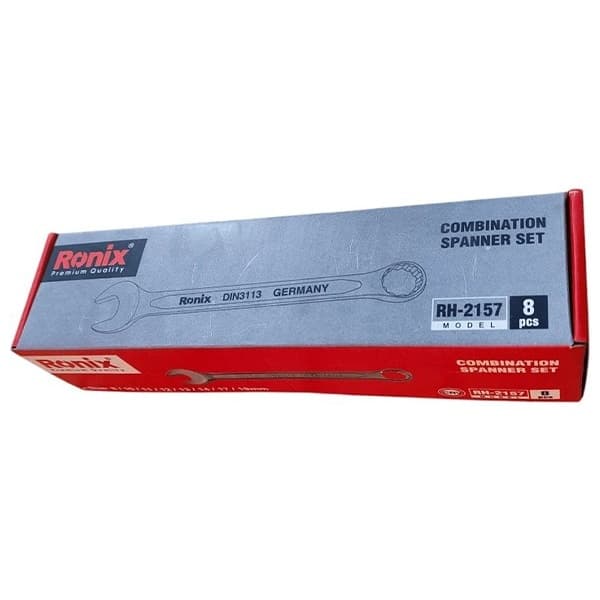 ست آچار یکسر تخت یکسر رینگ رونیکس 8 عددی مدل RH-2157 — تصویر ۴