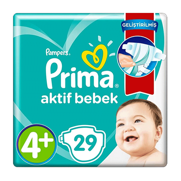 پوشک پریما سایز 4 پلاس تعداد 29 تایی
