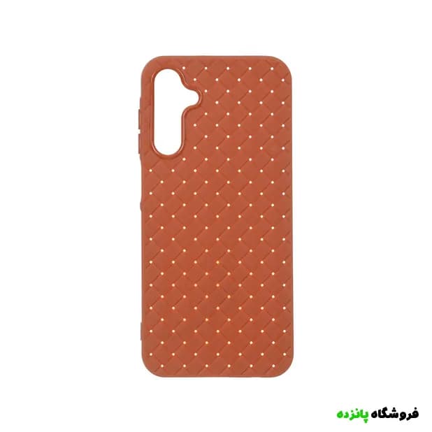 قاب حصیری سامسونگ A15 دور لنز براق – قهوه ای