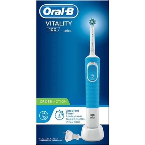 مسواک برقی اورال بی مدل ویتالیتی VITALITY 100 CROSS ACTION آبی