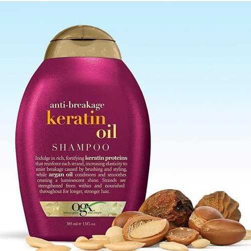 شامپو روغن کراتین (کراتین اویل) او جی ایکس OGX تقویتی و ضد موخوره قوی
