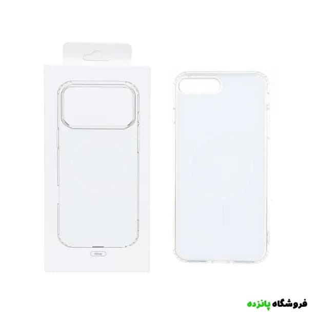 قاب آیفون 7 پلاس پشت رنگی دور ژله ای با قابلیت شارژ MagSafe – سفید
