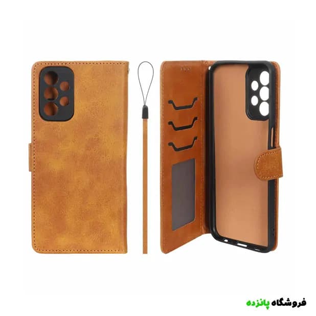 کیف موبایل مگنتی سامسونگ A23 داخل خز MNC Plus – عسلی