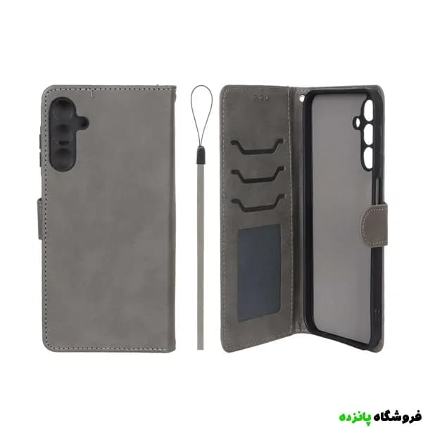 کیف موبایل مگنتی سامسونگ A15 داخل خز MNC Plus – خاکستری