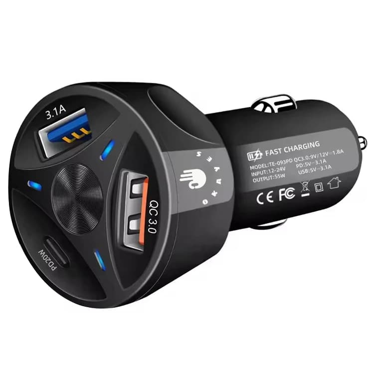 شارژر فندکی مدل QC3.0 Charger-PD-55W کد K17158 — تصویر ۴