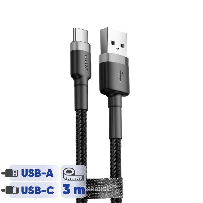 کابل تبدیل USB به USB-C باسئوس مدل CATKLF-UG1 Cafule طول 1 متر کد K17140 — تصویر ۳