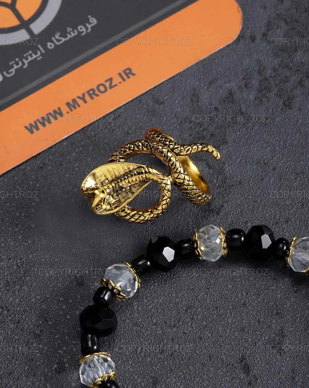 انگشتر زنانه استیل طرح مار مدل 1721 — تصویر ۳