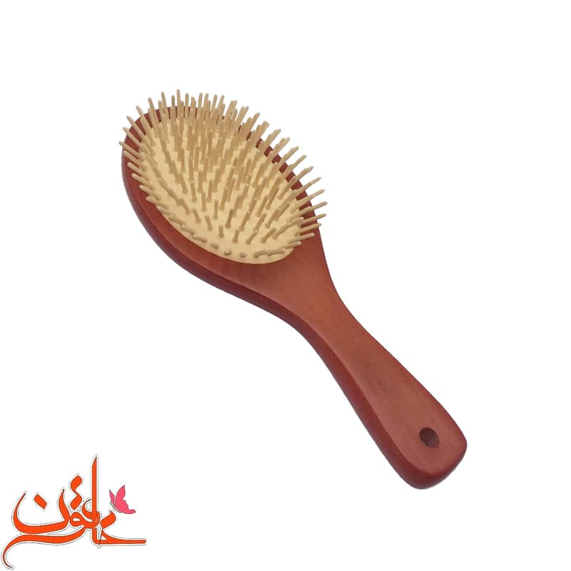 برس مو چوبی بامبو اصل مدل بیضی