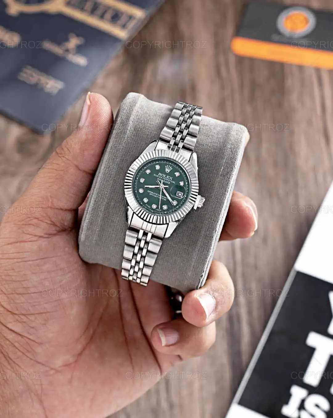 ساعت مچی زنانه رولکس ROLEX طرح دیت جاست مدل 1656 — تصویر ۲
