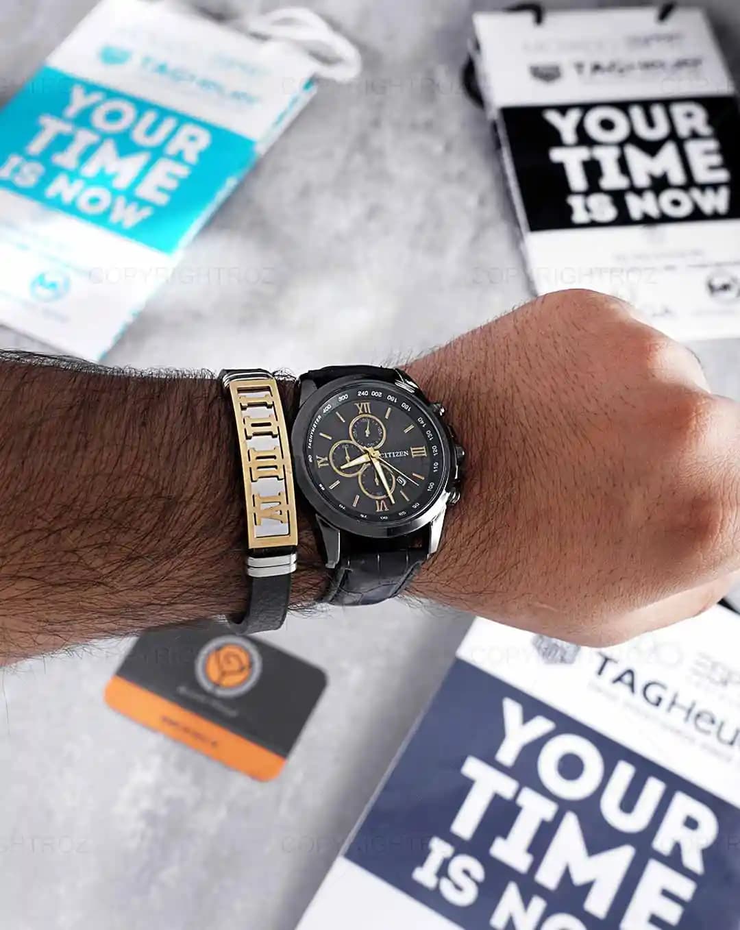 ست ساعت مچی و دستبند مردانه سیتیزن CITIZEN مدل 1602 — تصویر ۶
