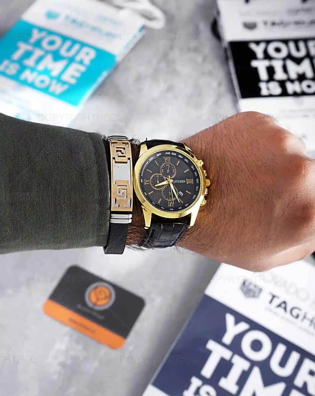 ست ساعت مچی و دستبند مردانه سیتیزن CITIZEN مدل 1597 — تصویر ۶
