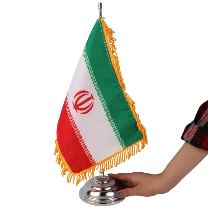 پرچم رومیزی فلزی طرح ایران — تصویر ۳