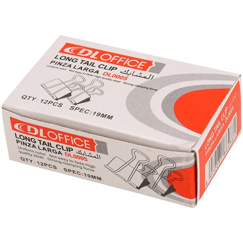 گیره دوبل Dl office dl0005 19mm بسته 12 عددی — تصویر ۲
