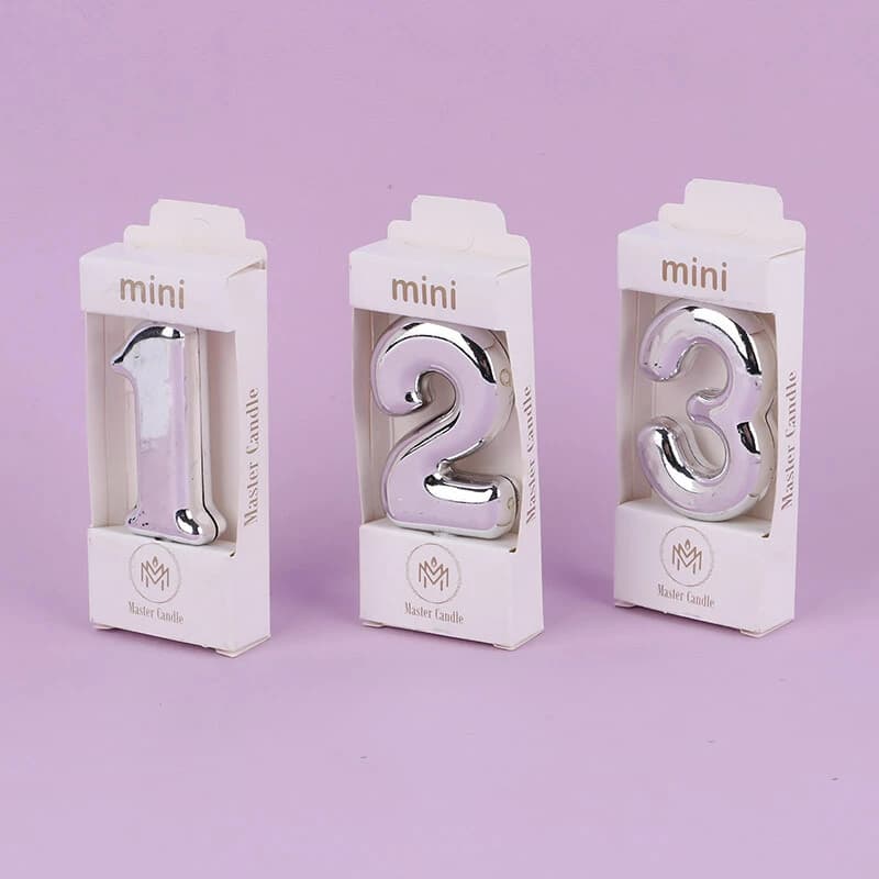 شمع تولد اعداد نقره ای مستر کندل Mini — تصویر ۲