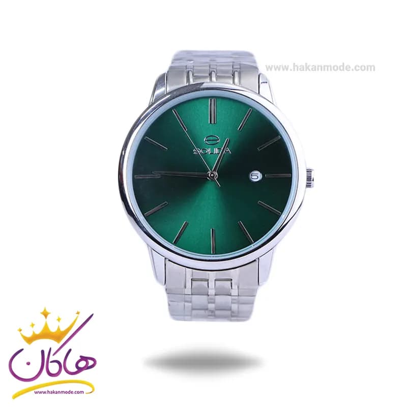 ساعت مچی سولیدا مردانه فلزی نقره ای صفحه مشکی G2134/4 — تصویر ۴