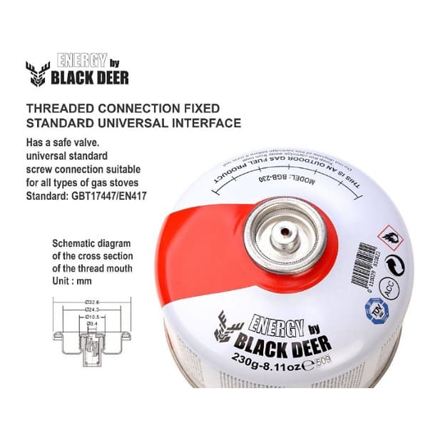 کپسول گاز بلک دیر Black Deer 230g — تصویر ۴