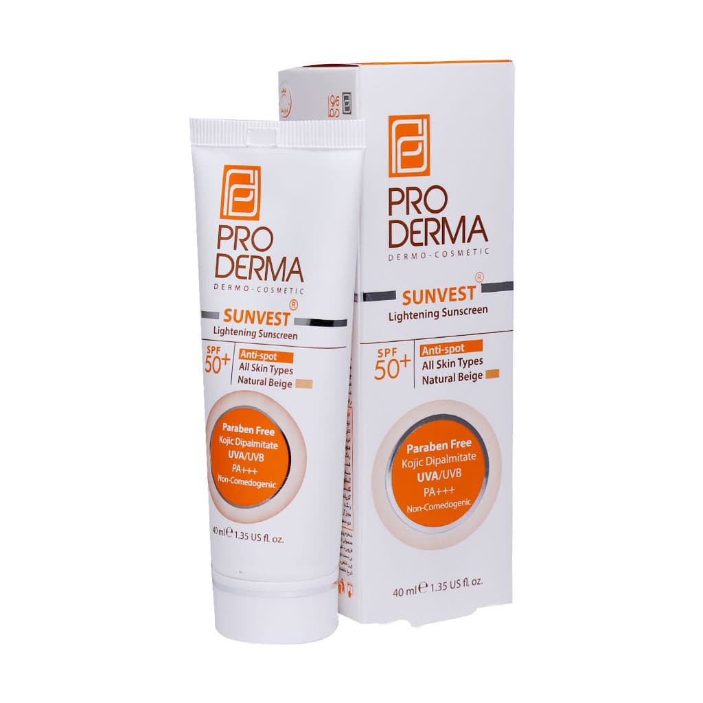 کرم ضدآفتاب و روشن کننده لک های پوست +SPF50 پرودرما
