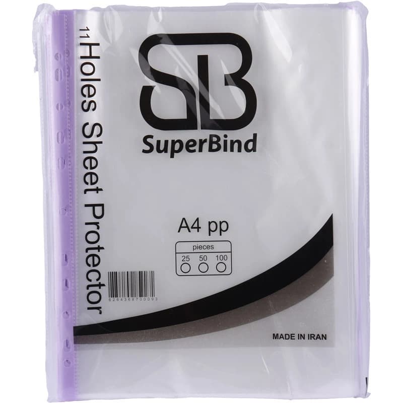 کاور کاغذ SuperBind 40mu A4 بسته 100 عددی — تصویر ۲