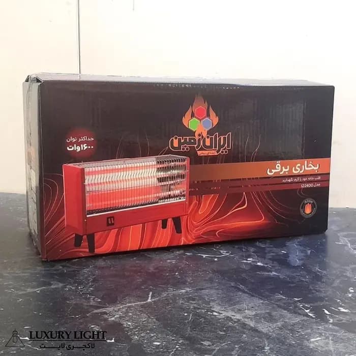 بخاری برقی 1600 وات بدون فن ایران زمین مدل 2400 — تصویر ۲