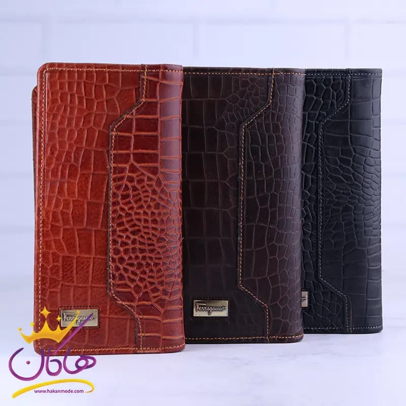 ست کیف کتی و جاکلیدی چرم پوست ماری فراگامو 300