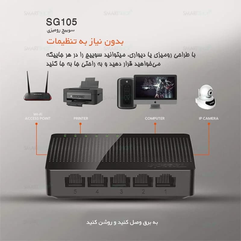 سوئیچ 5 پورت تندا مدل SG105 — تصویر ۴